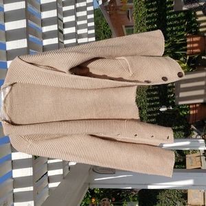 Knit hooded cream cardigan